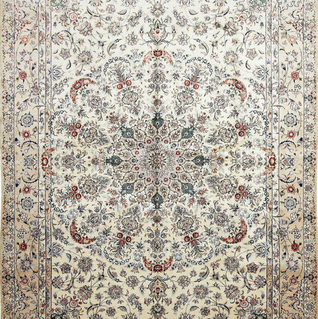 Nain Carpet 9 Meters Bouquet Medallions White 6La