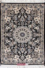 Small Persian Nain Rug Black 9La