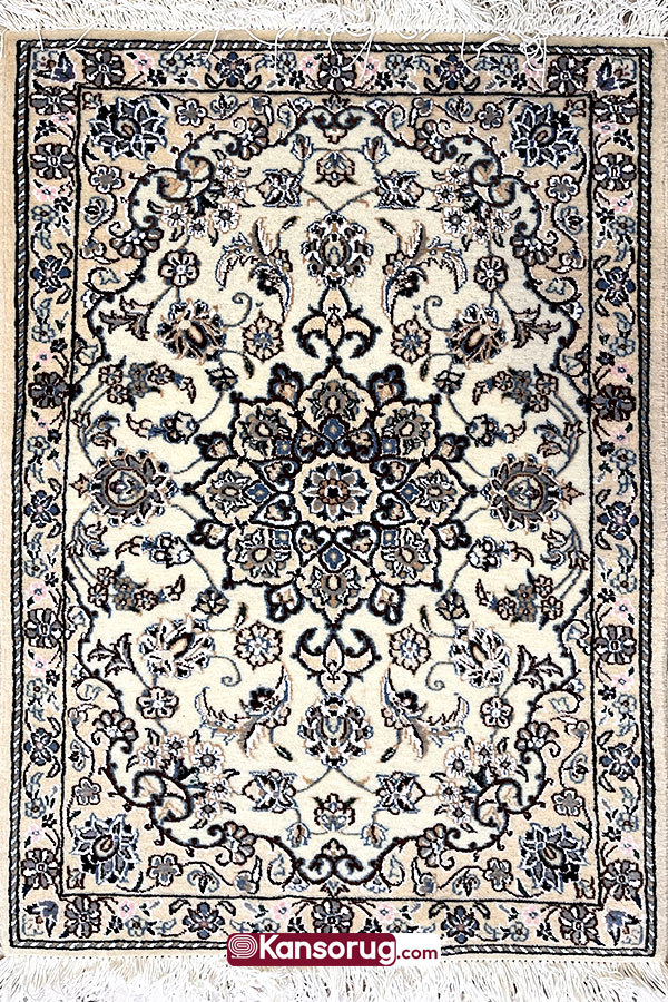 Small Persian Nain Rug White 9La