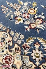 Persian Nain Oval Rug 100 by 150 cm Blue 6La