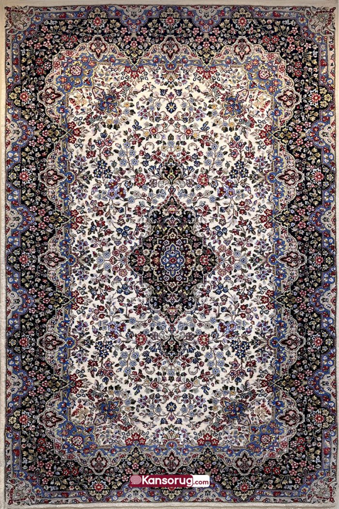 Persian Ardakan Hand-Woven Carpet Black Border