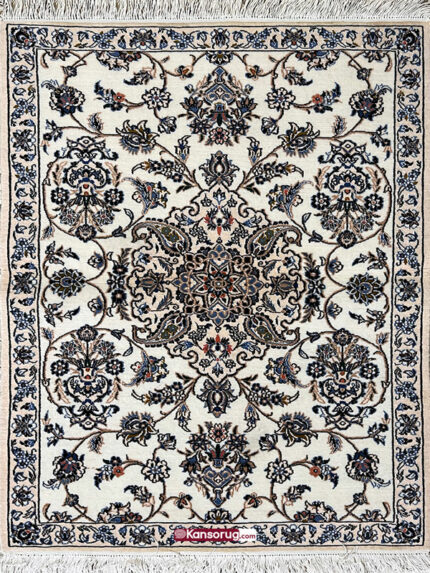 Small Persian Handwoven Nain Rug White 9la