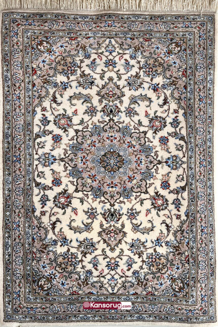 Persian Kashan Ardakan Hand-Woven Rug White Mojan Design