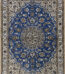 Persian Nain Rug 100 by 150 cm Dark Blue Medallion Design 9la