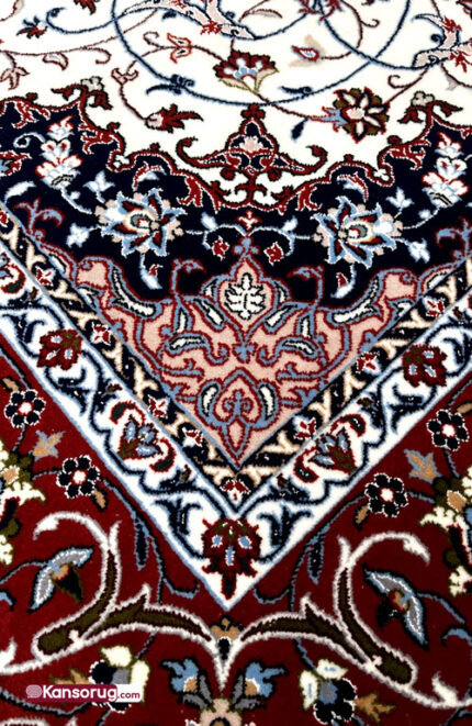 Handwoven Isfahan Rug 200 by 130 cm Silk Warp